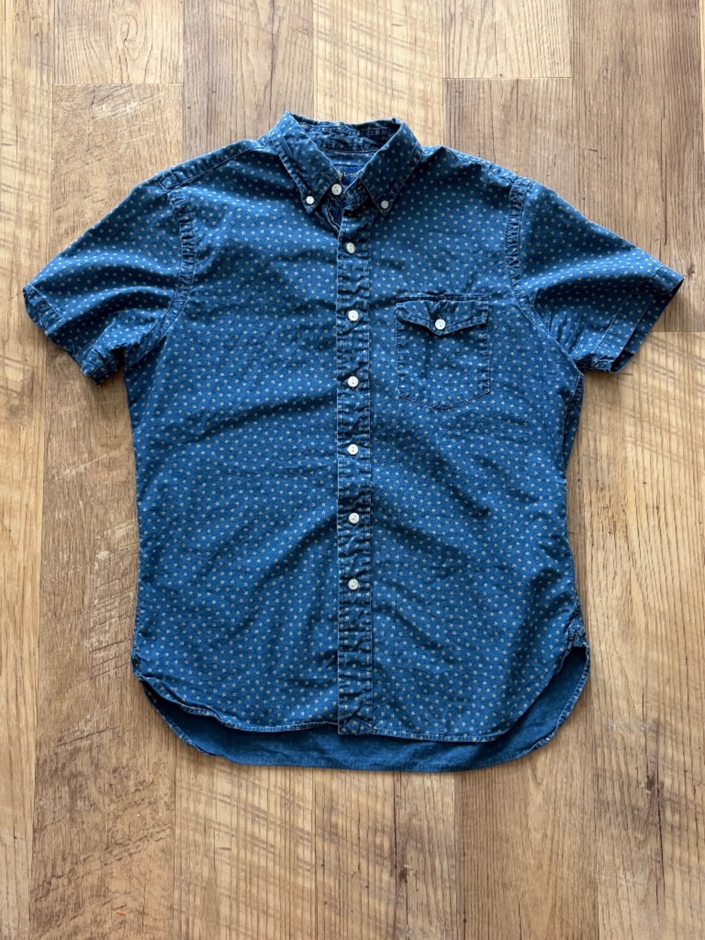 Ralph Lauren star-print chambray short-sleeve button-down shirt